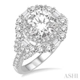 1 1/4 Ctw Diamond Semi-Mount Engagement Ring in 14K White Gold