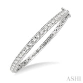 5 Ctw Round Cut Diamond Bangle in 14K White Gold