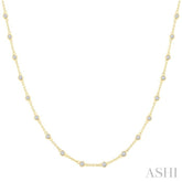 1 Ctw Bezel Set Round Cut Diamond Station Necklace in 14K Yellow Gold