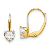 14k Madi K 5.00mm CZ Heart Childrens Leverback Earrings