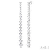 3 Ctw Round Cut Diamond Riviera Drop Earrings in 14K White Gold