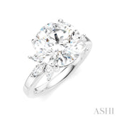 1/2 Ctw Akari Circular Shape Marquise and Round Cut Diamond Semi-Mount Engagement Ring in 14K White Gold