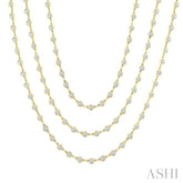 20 Ctw Bezel Set Round Cut Diamond Layered 60-Inch Necklace in 14K Yellow Gold