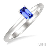 5X3 MM Octagon shape Tanzanite Precious Solitaire Ring in 14K White Gold