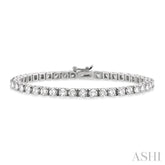 10 Ctw Square Shape Round Cut Diamond Tennis Bracelet in 14K White Gold