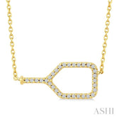 1/10 Ctw Round Cut Diamond Petite Pickleball Fashion Pendant With Chain in 10K Yellow Gold