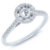 0.20ct 14k White Gold Diamond Semi-mount Ring