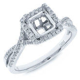 0.19ct 14k White Gold Diamond Semi-mount Ring