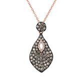 0.93ct 14k Rose Gold White & Champagne Diamond Pendant