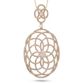1.46ct 14k Rose Gold Diamond Lace Pendant