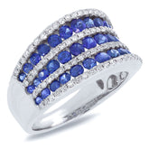0.48ct Diamond & 1.83ct Blue Sapphire 14k White Gold Ring