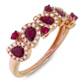 0.32ct Diamond & 1.23ct Ruby 14k Rose Gold Ring