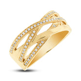 0.18ct 14k Yellow Gold Diamond Bridge Ring
