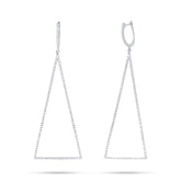 0.88ct 14k White Gold Diamond Triangle Earring