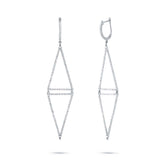 0.98ct 14k White Gold Diamond Triangle Earring