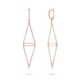 0.98ct 14k Rose Gold Diamond Triangle Earring