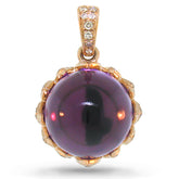 0.31ct Diamond & 7.82ct Amethyst 14k Rose Gold Pendants