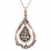 1.10ct 14k Rose Gold White & Champagne Diamond Pendant