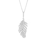 0.35ct 14k White Gold Diamond Feather Pendant