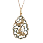 0.60ct 14k Two-tone Black Rhodium Gold Diamond Butterfly Pendant
