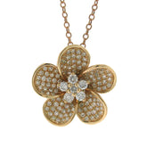 0.55ct 14k Rose Gold Diamond Flower Pendant