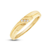 0.04ct 14k Yellow Gold Diamond Men's Band Size 5.5