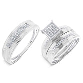 0.19ct 14k White Gold Diamond Trio Set Pave