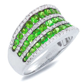 0.48ct Diamond & 1.67ct Green Garnet 14k White Gold Ring