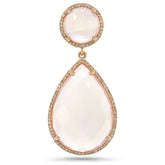 0.35ct Diamond & 23.20ct Rose Quartz 14k Rose Gold Pendant