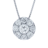 0.50ct 14k White Gold Diamond Cluster Pendant