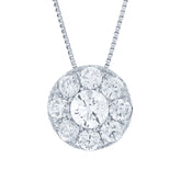 0.80ct 14k White Gold Diamond Cluster Pendant