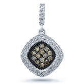 0.40ct 14k White Gold White & Champagne Diamond Pendant