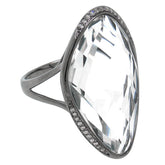0.10ct Diamond & 17.82ct White Topaz 14k Black Rhodium Ring