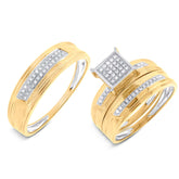 0.19ct 14k Yellow Gold Diamond Trio Set Pave