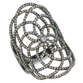 1.22ct 14k Gold with Black Rhodium Diamond Lace Lady's Ring