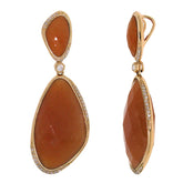 0.18ct Diamond & 22.72ct Peach Aventurine 14k Rose Gold Pendant