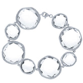0.53ct Diamond & 107.75ct White Topaz 14k White Gold Bracelet