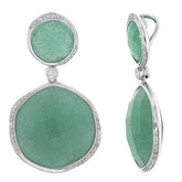 0.18ct Diamond & 22.94ct Aventurine 14k White Gold Pendant