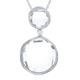 0.18ct Diamond & 23.73ct White Topaz 14k White Gold Pendant