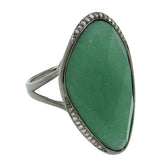 0.10ct Diamond & 19.30ct Aventurine 14k Black Rhodium Ring