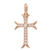 0.15ct 14k Rose Gold Diamond Cross Necklace