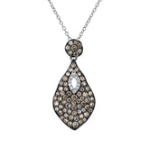 0.93ct 14k White Gold White & Champagne Diamond Pendant