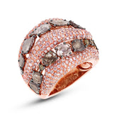 4.41ct 18k Rose Gold White & Fancy Color Diamond Ring