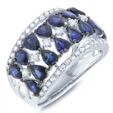 0.47ct Diamond & 3.64ct Blue Sapphire 14k White Gold Ring
