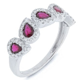 0.32ct Diamond & 0.91ct Ruby 14k White Gold Ring