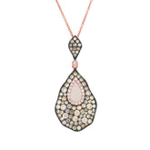 1.64ct 14k Rose Gold White & Multi-color Diamond Pendant