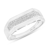 0.19ct 14k White Gold Diamond Men's Ring