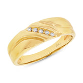 0.06ct 14k Yellow Gold Diamond Men's Band