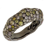 2.81ct 18k Black Rhodium Gold Fancy Color Diamond Ring