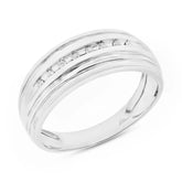 0.08ct 14k White Gold Diamond Men's Band